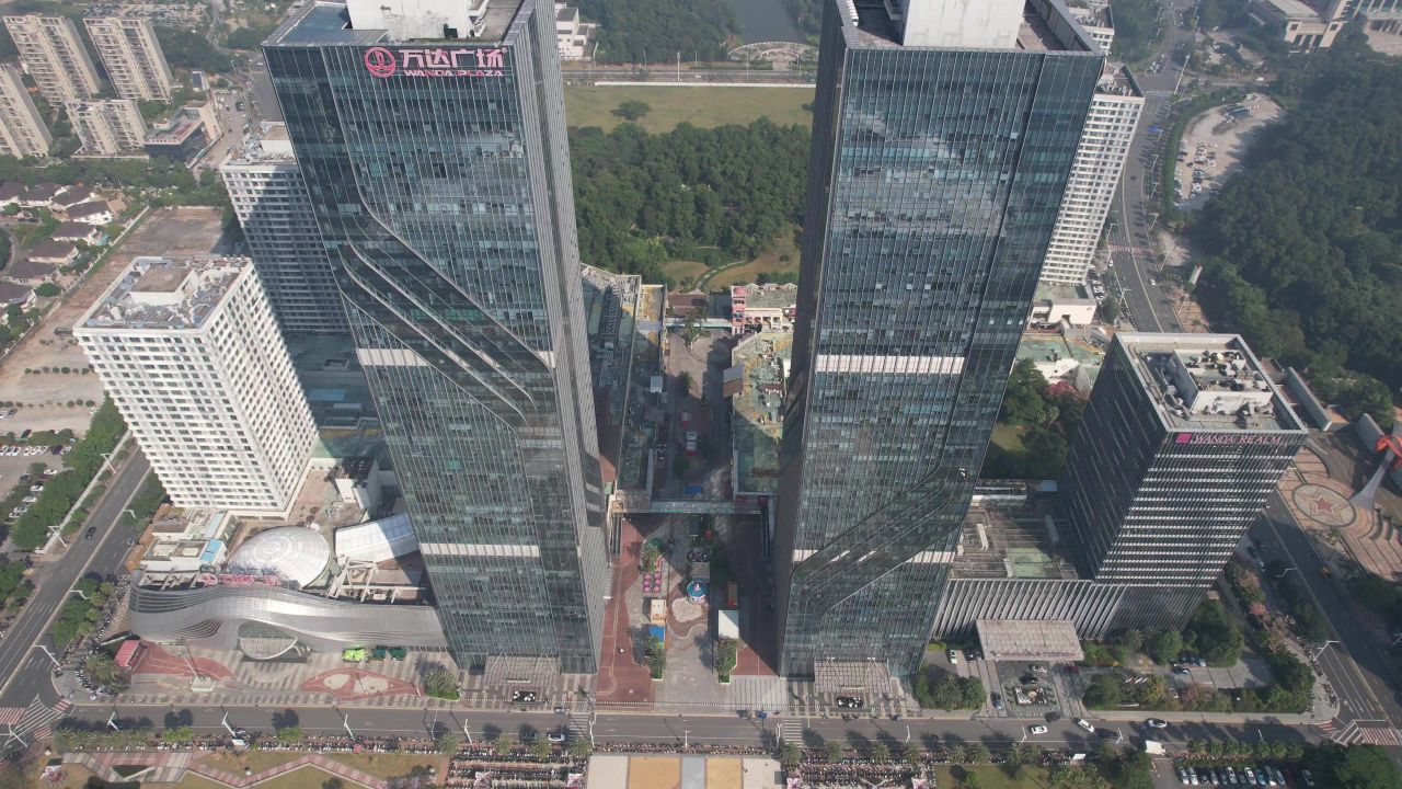 广东江门城市建设航拍 