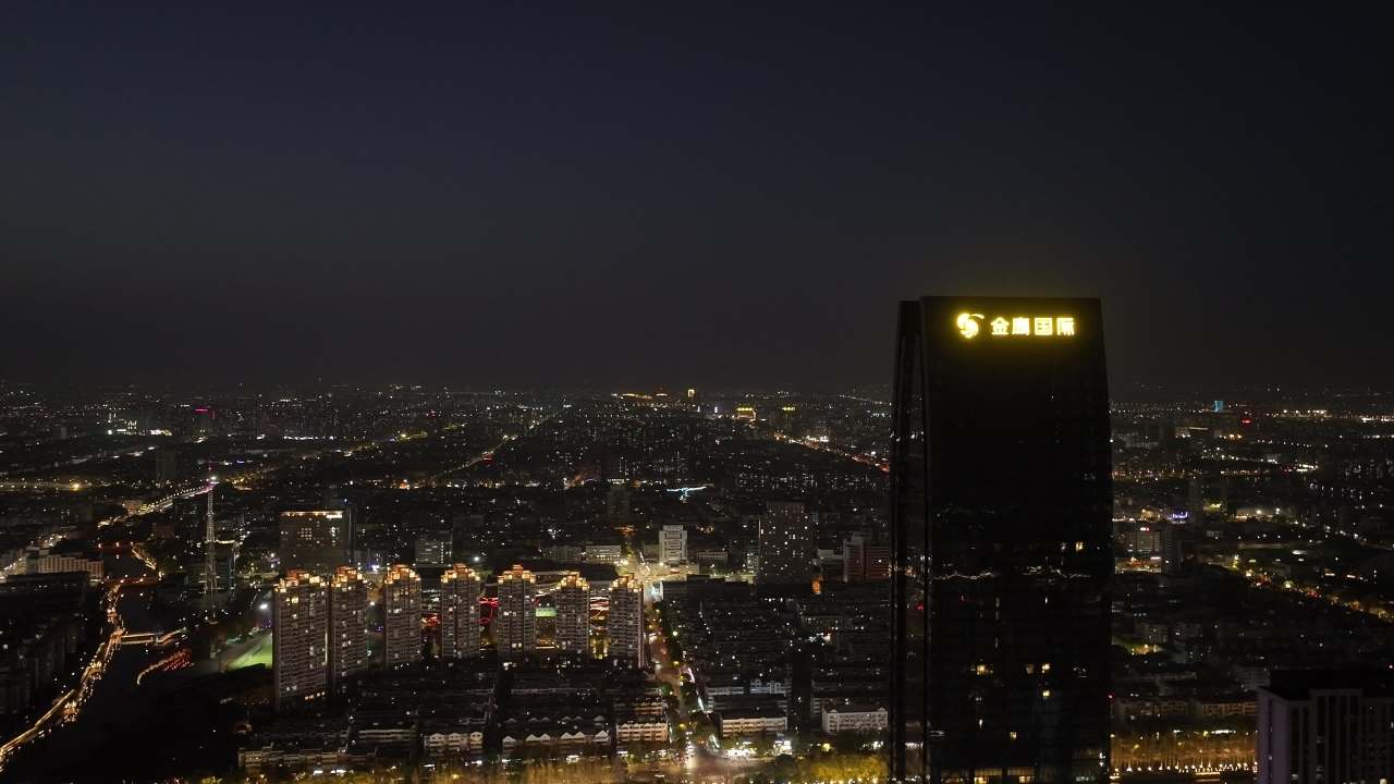 4K航拍昆山城市夜景璀璨灯光风光建筑 1