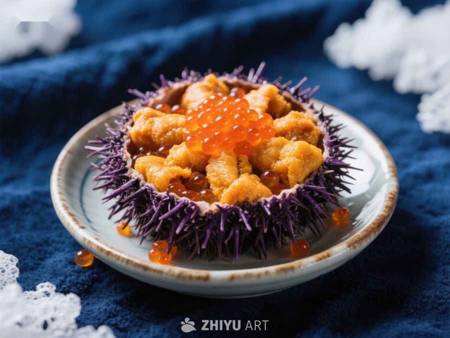 海胆刺身配鱼子酱 24