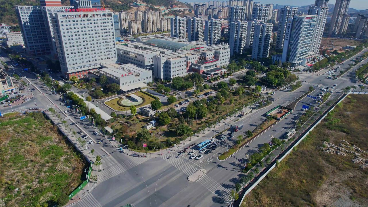 航拍宁德市医院东侨院区