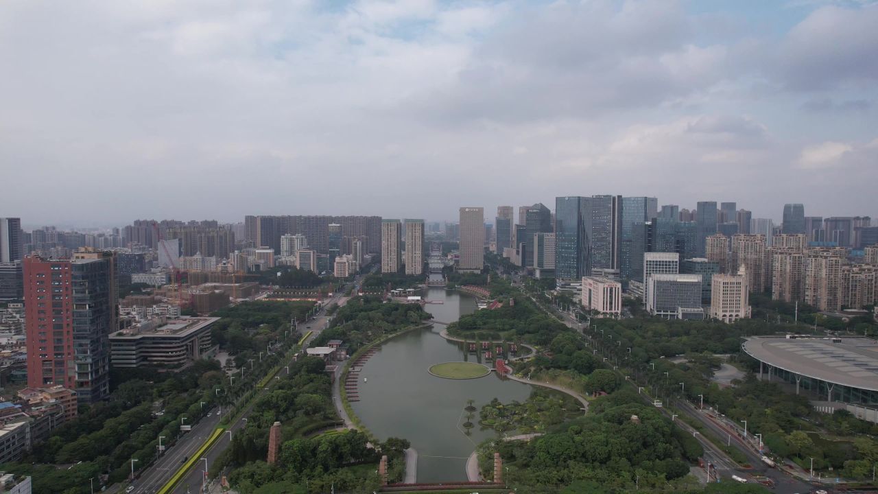 广东佛山城市风光航拍 