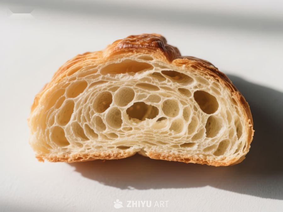 新鲜面包的内部结构特写 1293