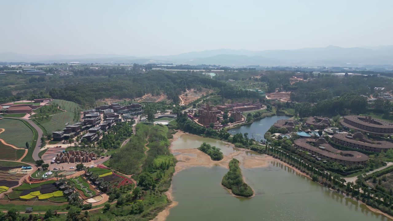 云南弥勒东方韵景区航拍 