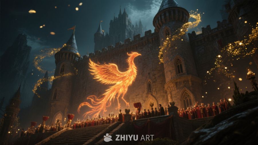 凤凰飞舞于古老城堡之上 88