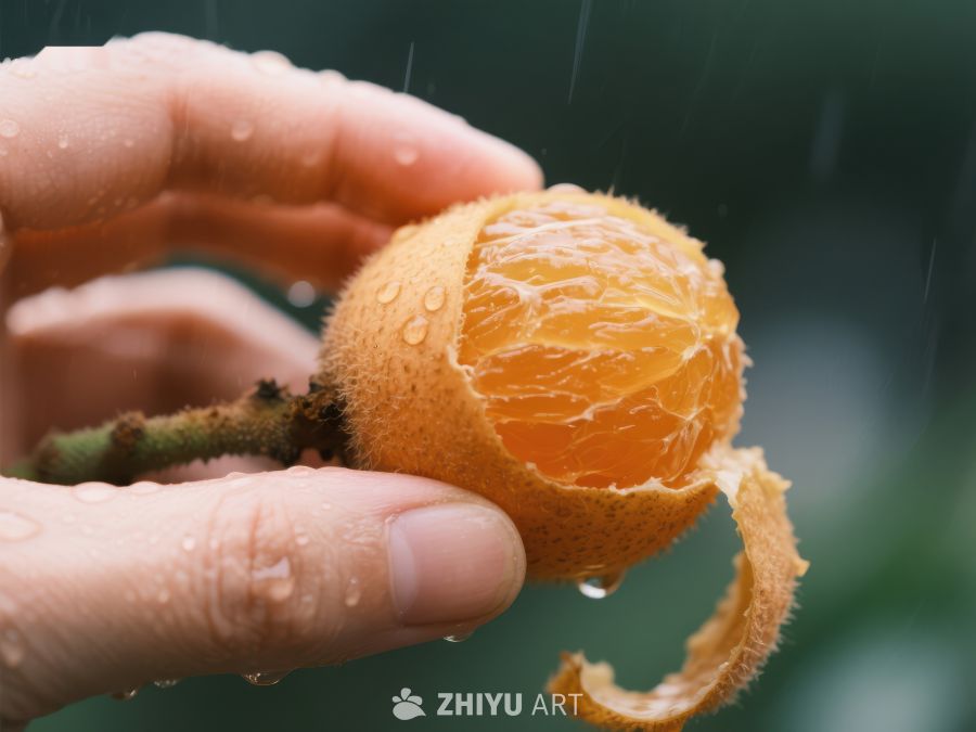 雨中剥开的柑橘 770