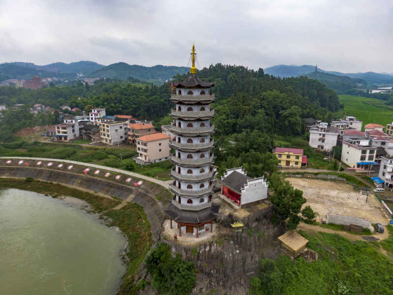 湖南邵阳文峰塔航拍