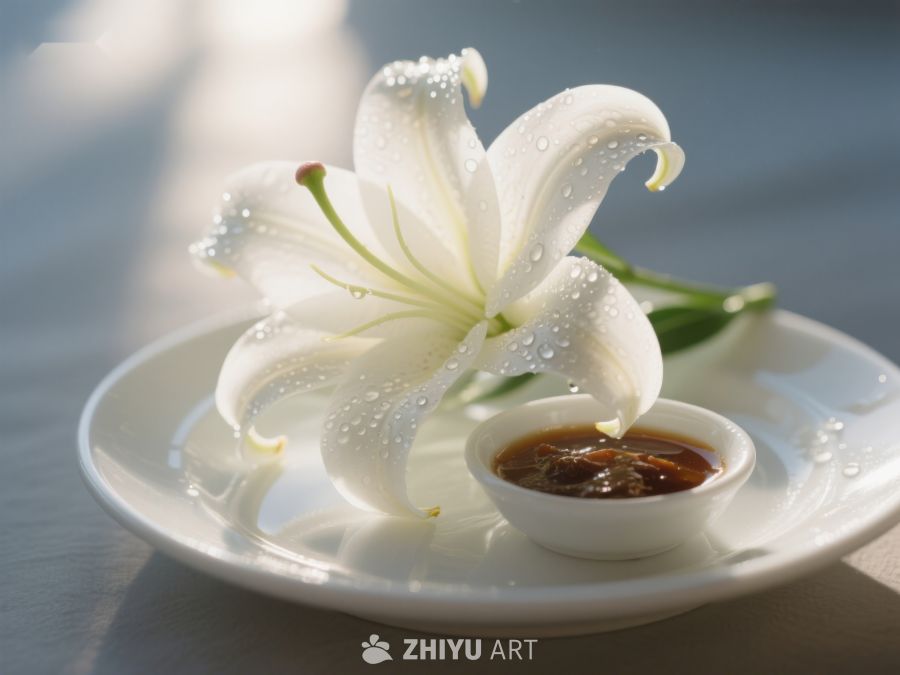 白百合与酱料的静谧组合 3