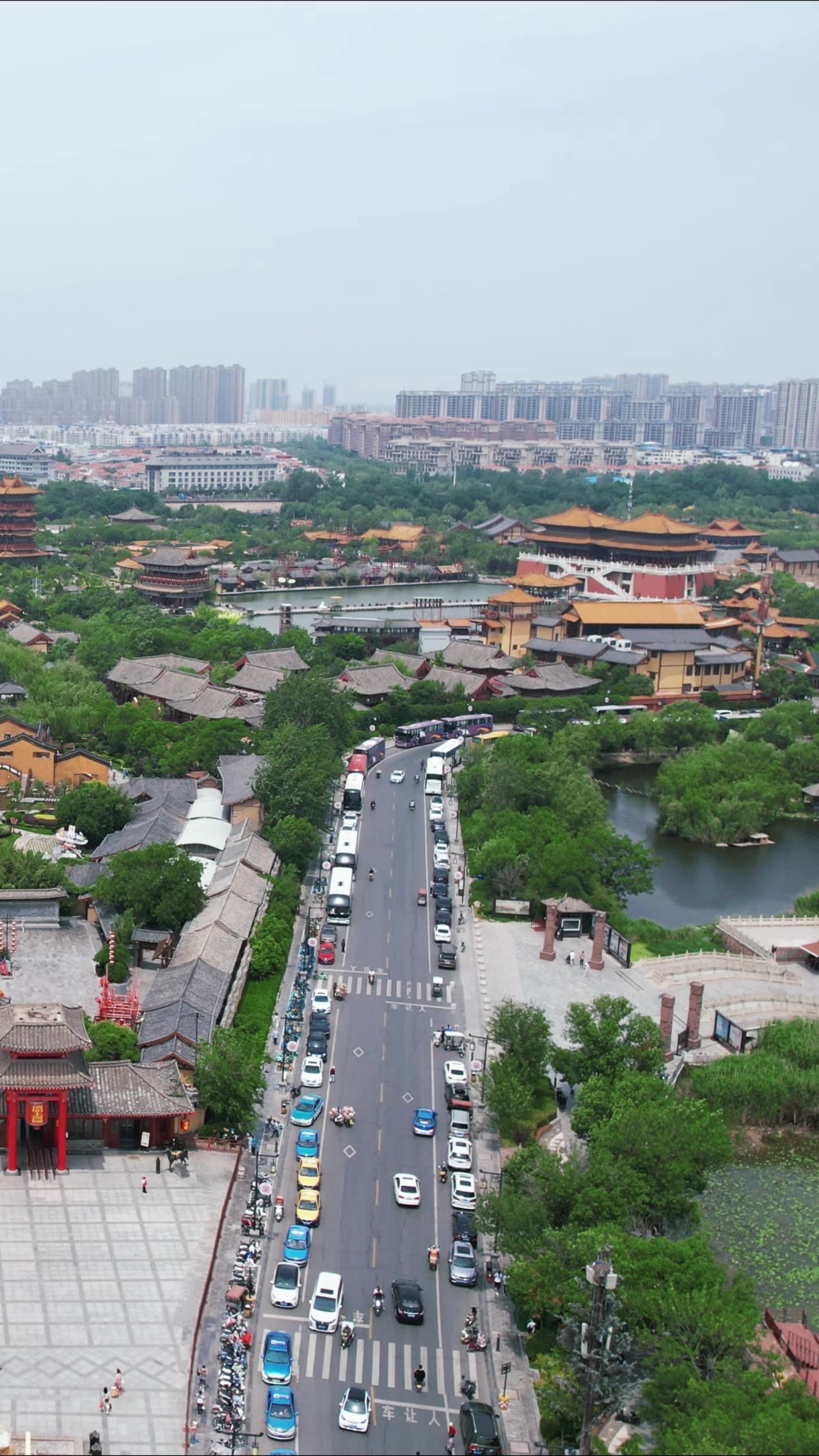河南开封城市风光旅游景区航拍 