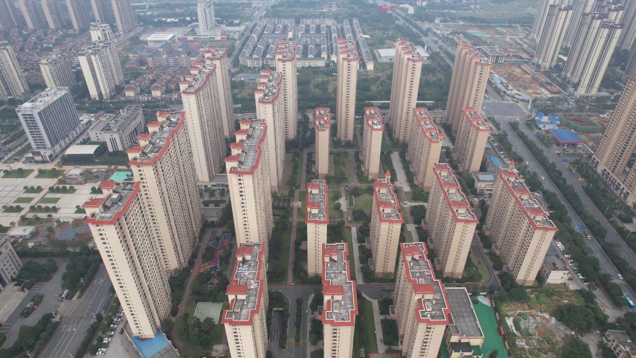 湖南资兴城市风光航拍  
