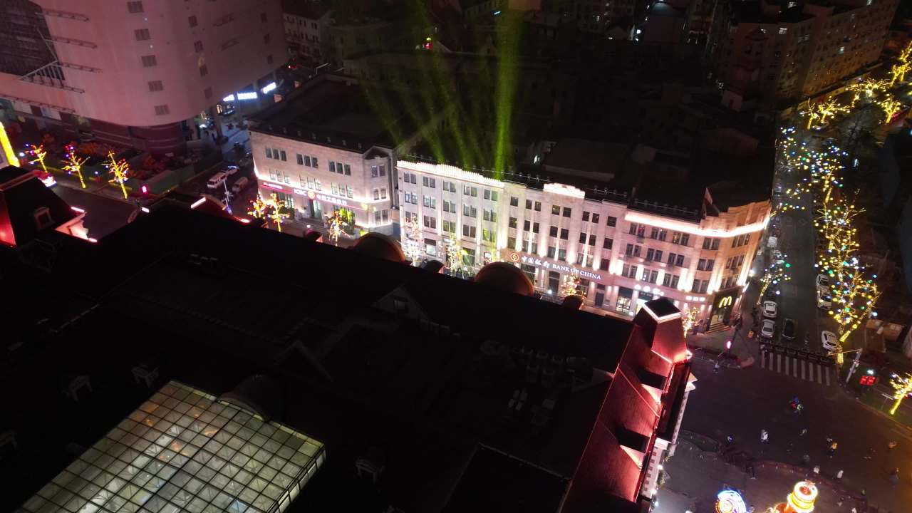 青岛老城区夜景中山路雪景航拍 22