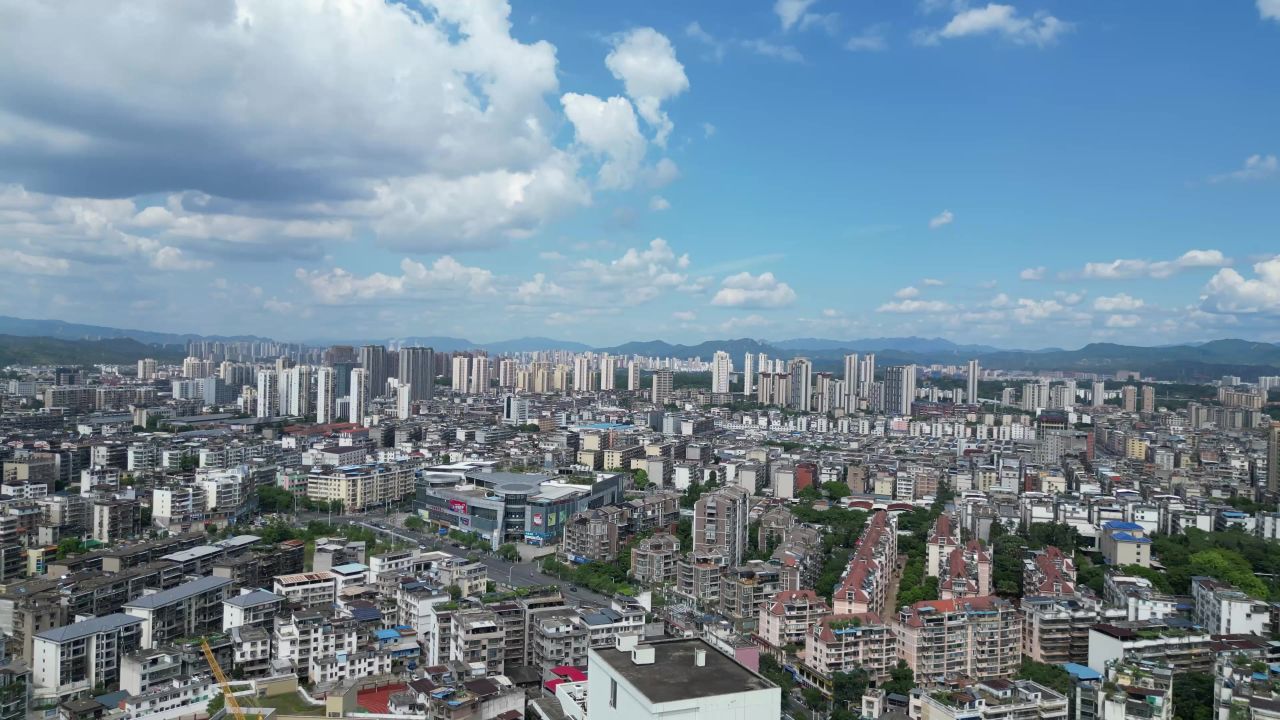 航拍江西赣州城市风光