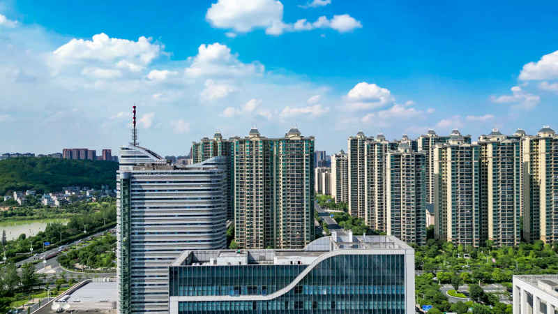 江西吉安城市风光旅游景区航拍图
