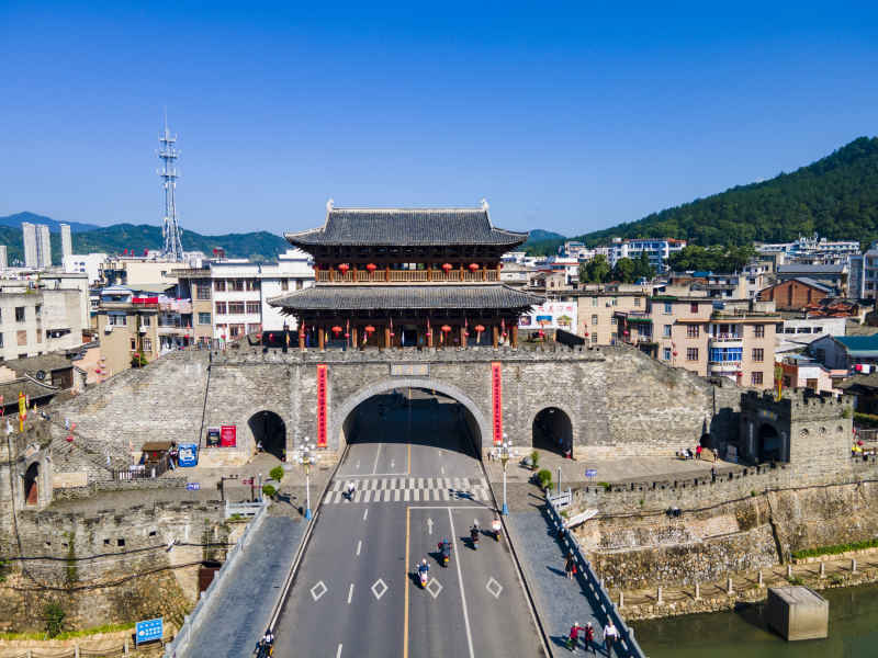 福建汀州古城航拍摄影图