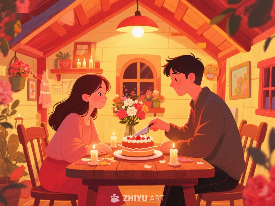 温馨小屋中的浪漫晚餐 853