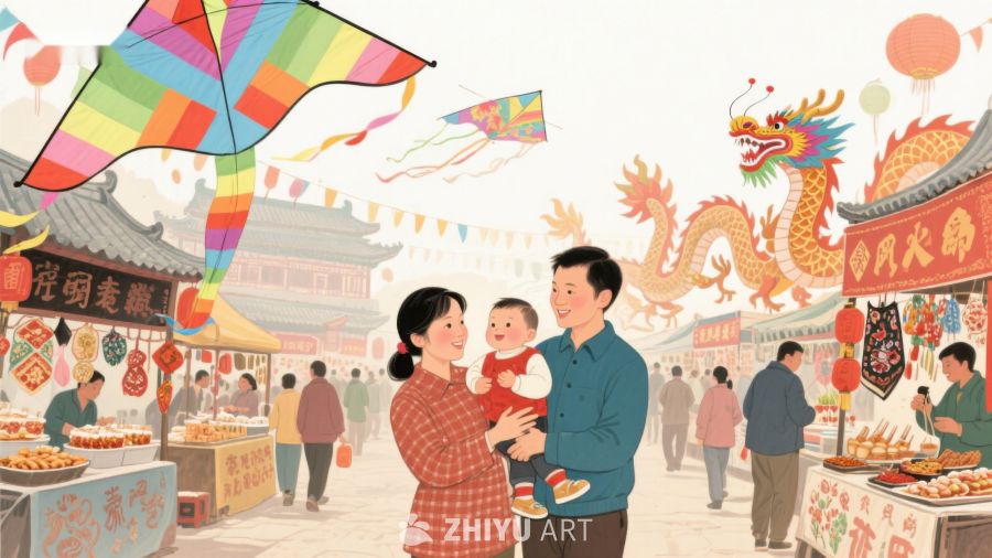 家庭在传统节日市集欢聚 587