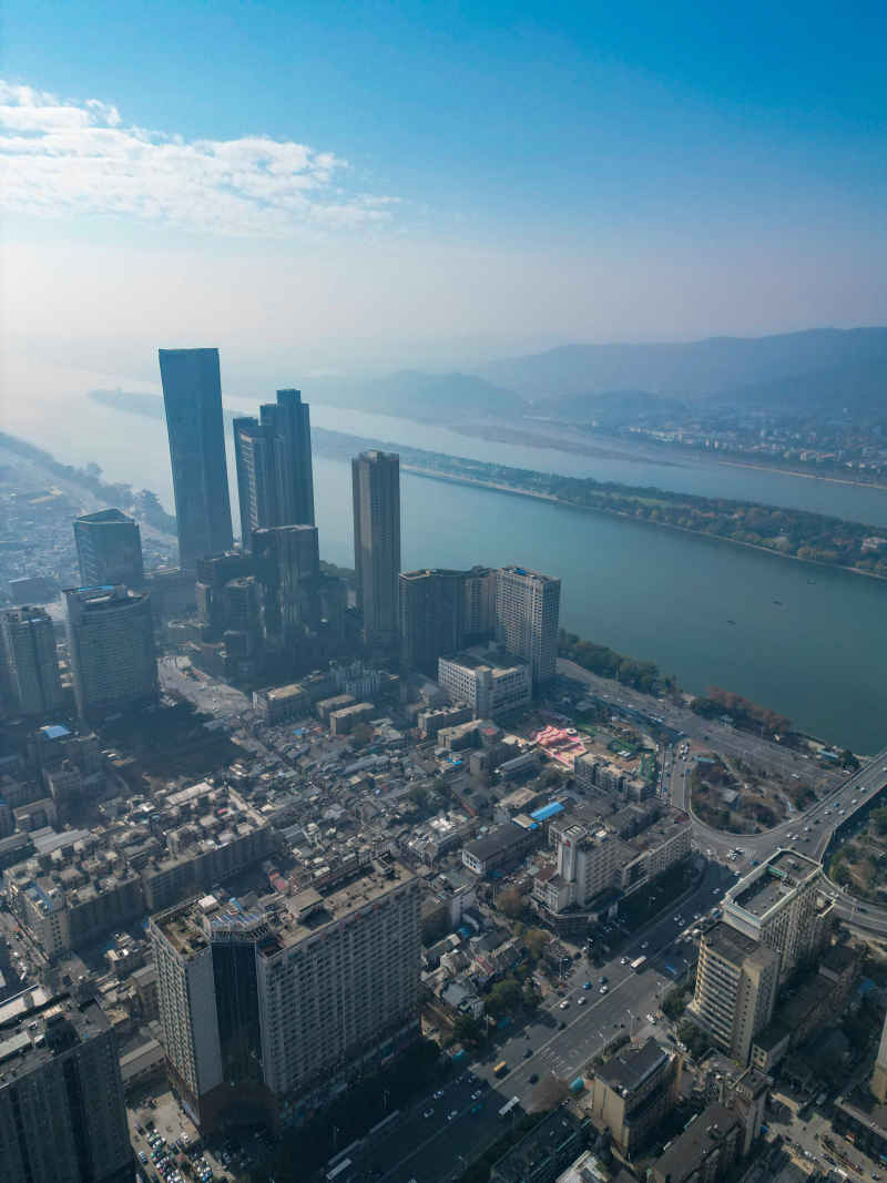 湖南长沙城市风光航拍摄影图