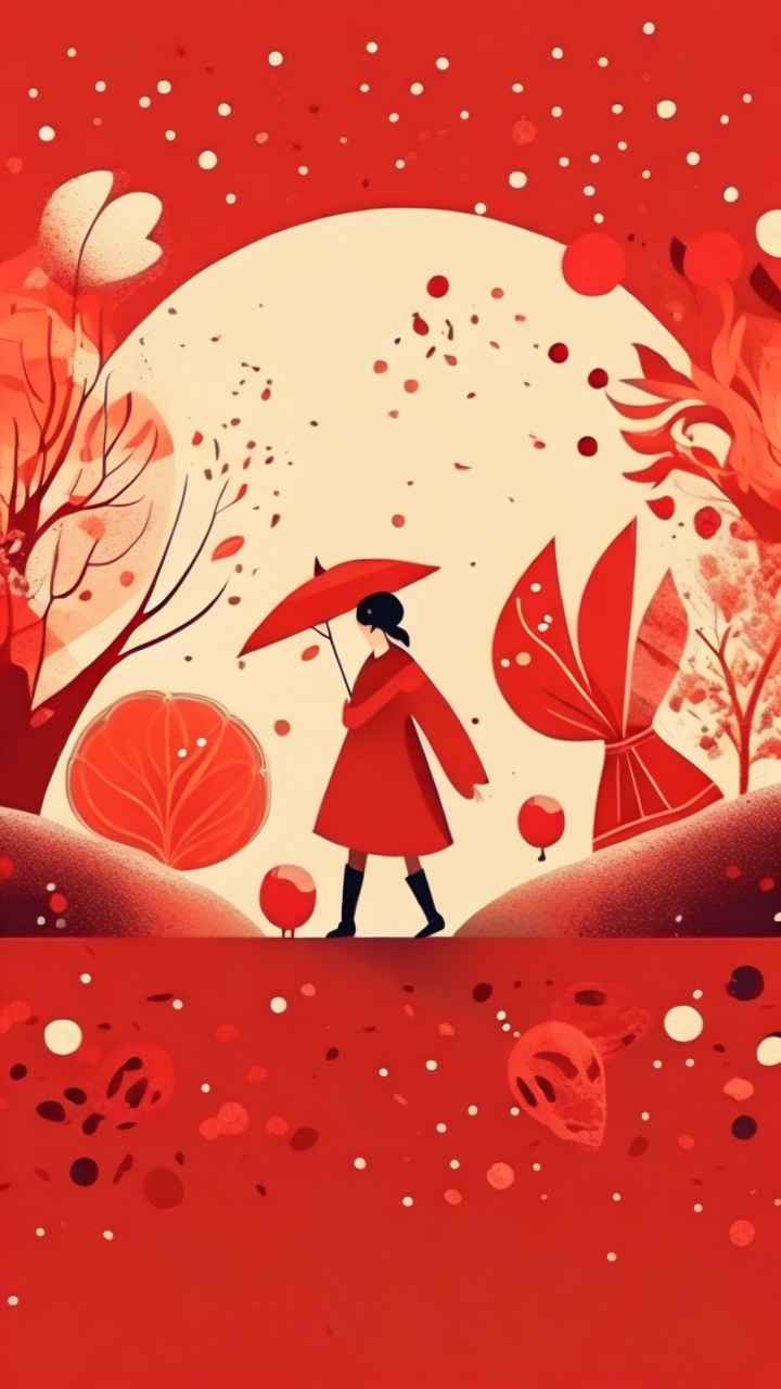 过年春节扭秧歌简约背景图 27