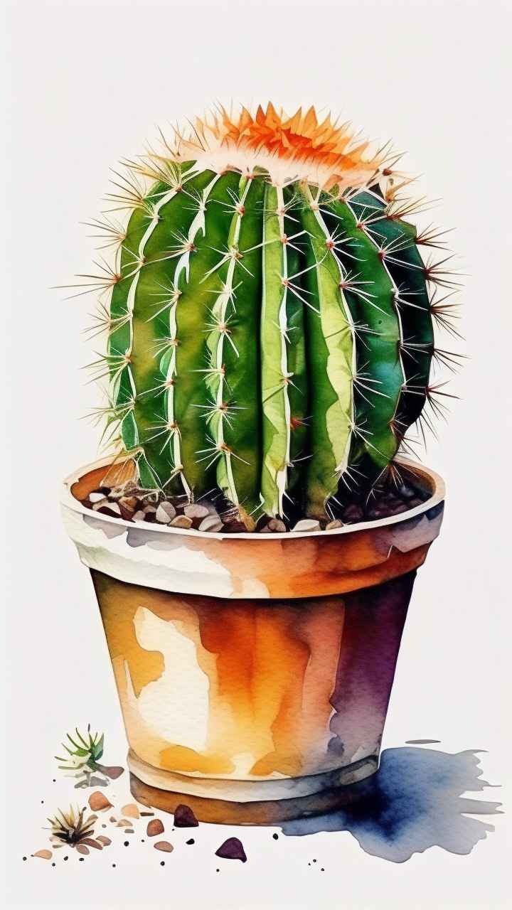 仙人掌自然植物插画 26