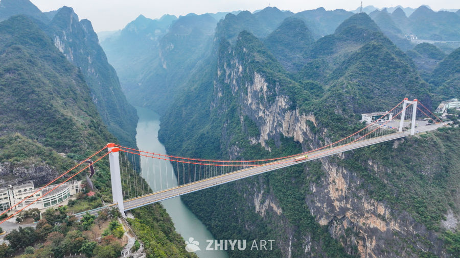 航拍贵州北盘江大桥 关兴公路上的大桥 15