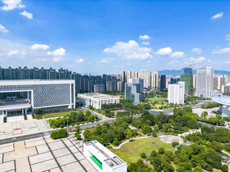 江西吉安城市风光航拍图 