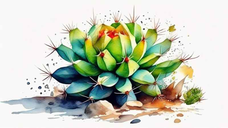 仙人掌自然植物插画 62