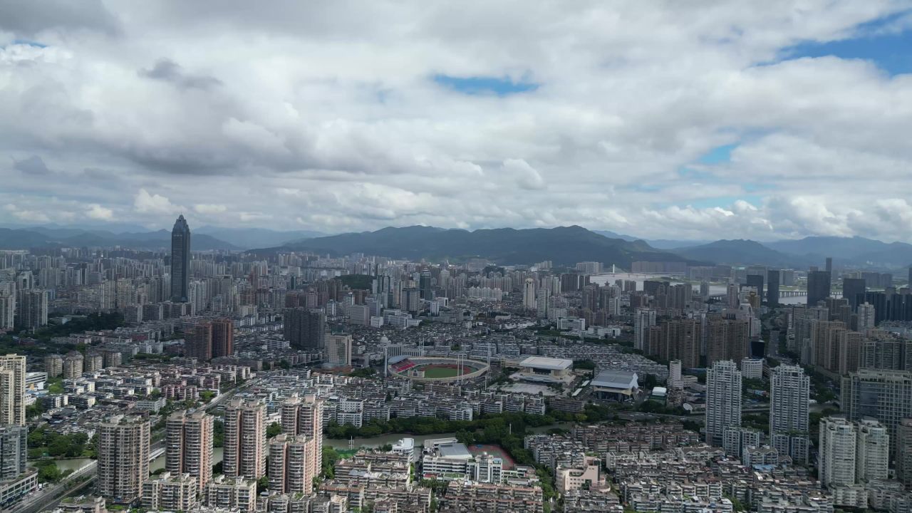  航拍温州城市天际线温州大景
