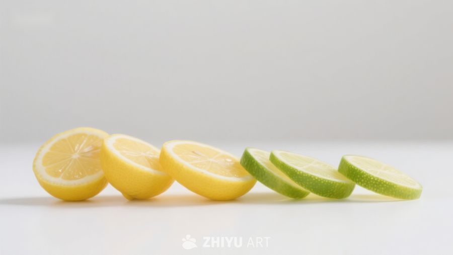 柠檬与青柠切片排列