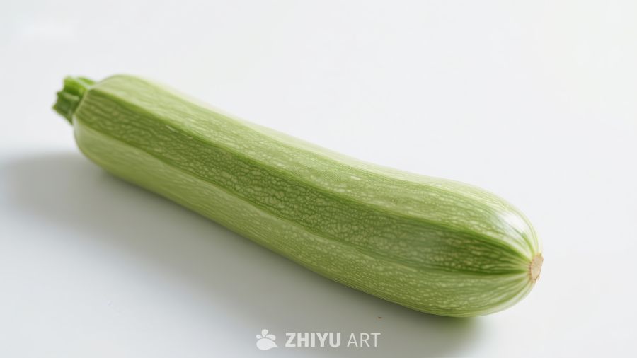 新鲜绿色西葫芦特写