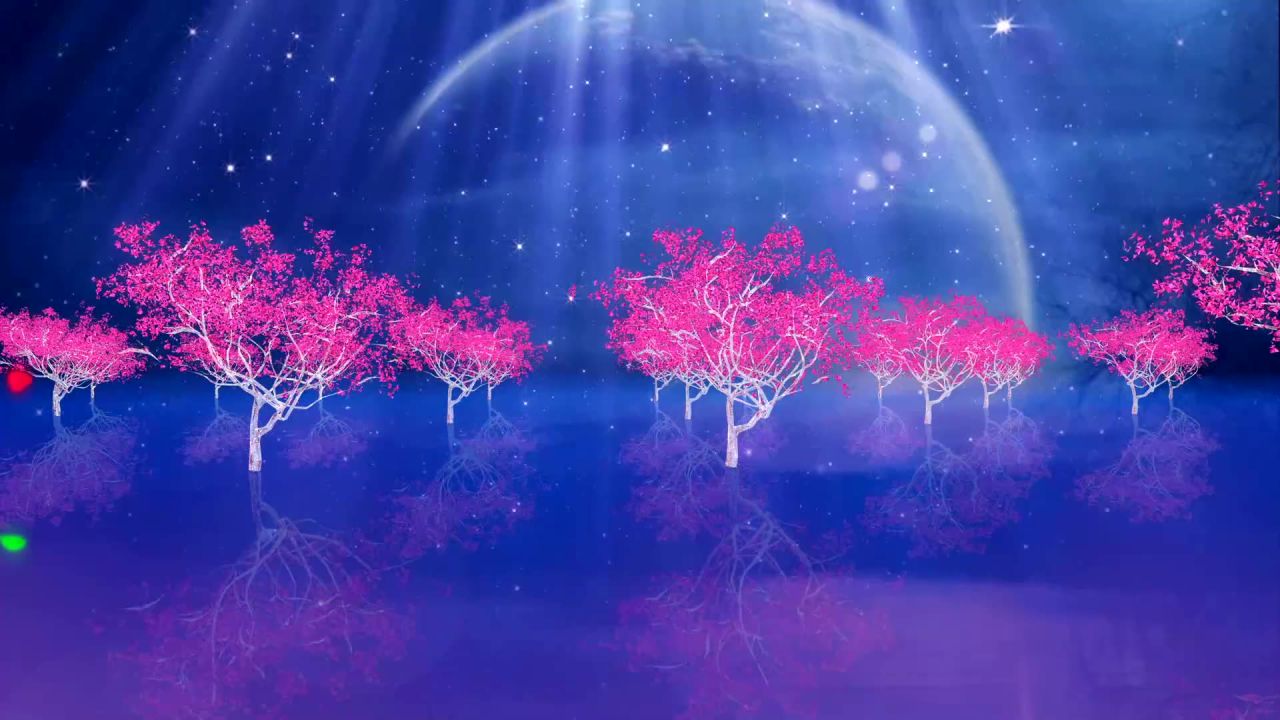 唯美大海上升月亮白月光蓝色夜空圆月明月大屏幕舞台LED视频  138