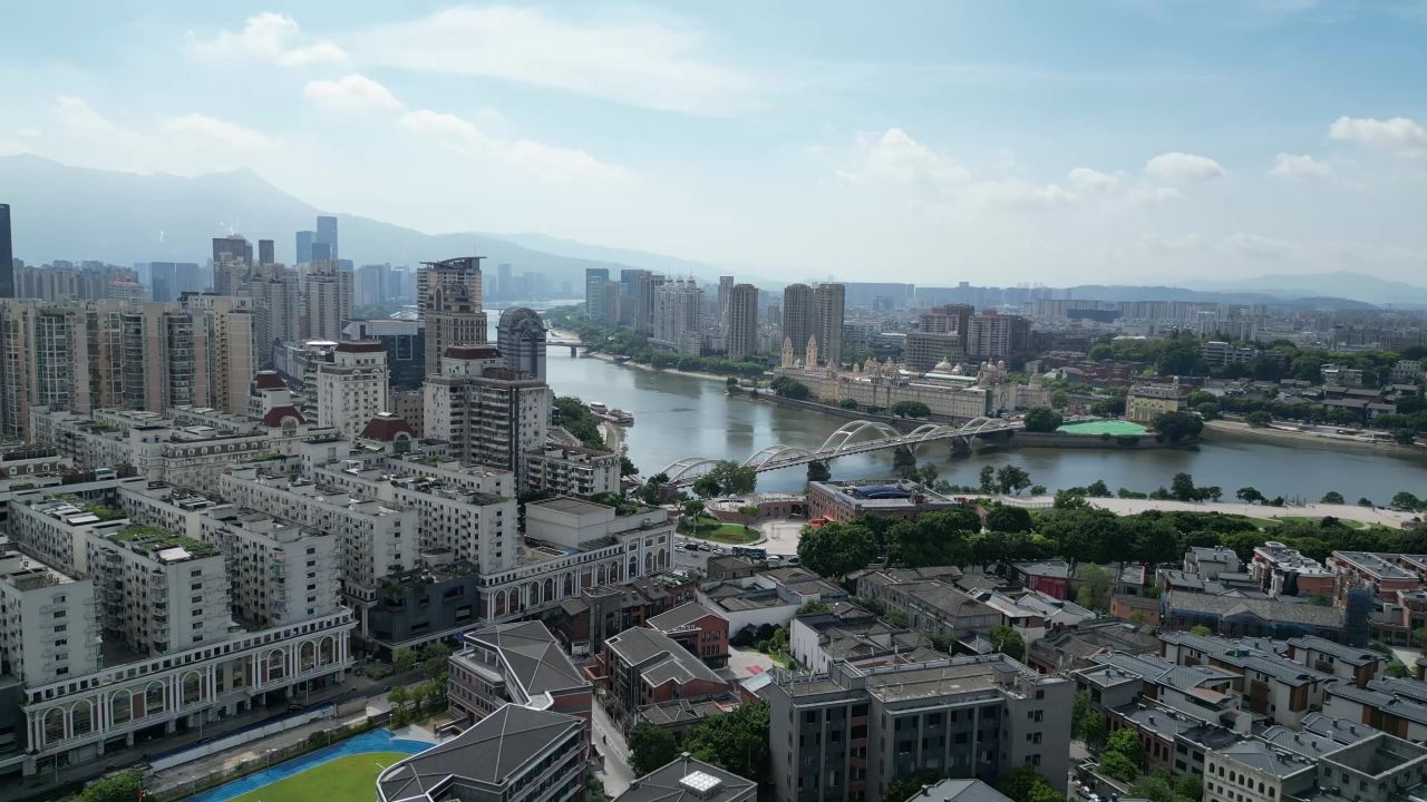  航拍福州台江商业大楼