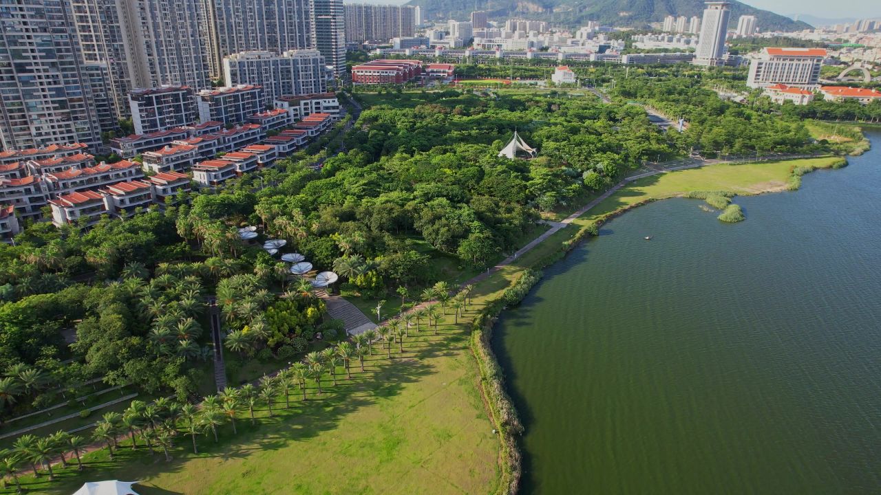 航拍厦门杏林湾绿道公园 7