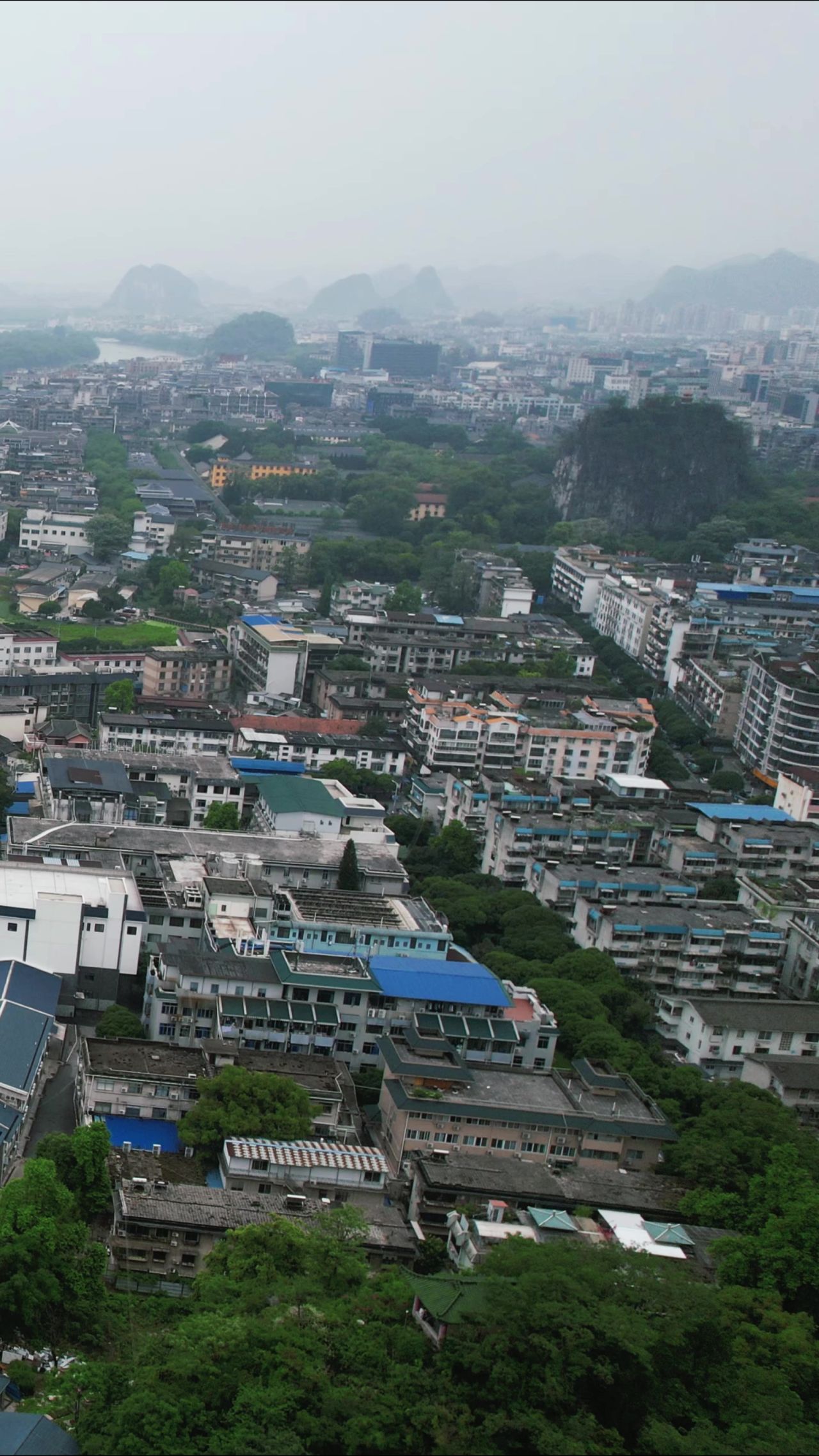 桂林城市风光竖屏航拍