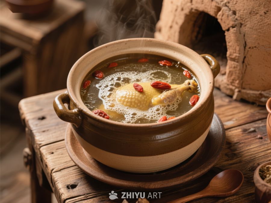 热气腾腾的鸡汤滋补美食 565