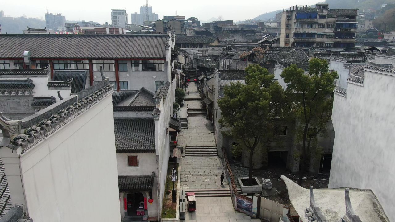 湖南洪江古商城航拍 