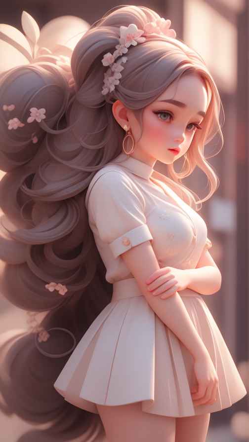 可爱粉色女孩