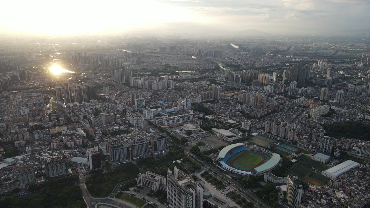 城市黄昏航拍 12