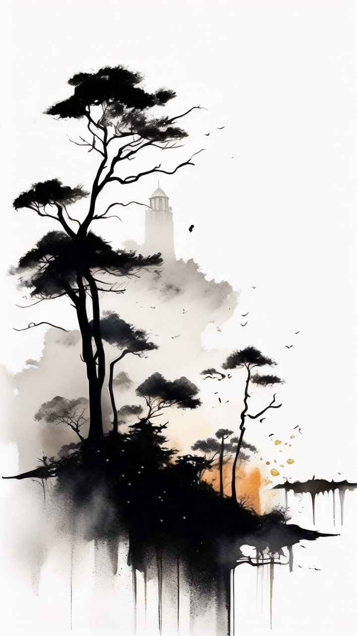 古风山水画唯美背景图 60