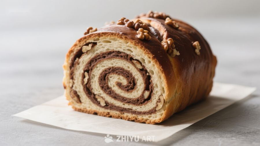 核桃巧克力螺旋面包