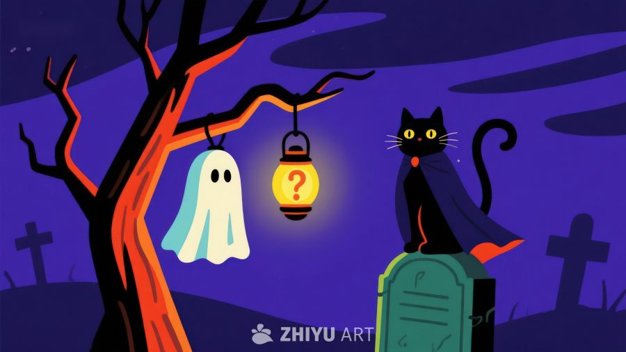 万圣夜猫与幽灵的神秘对话