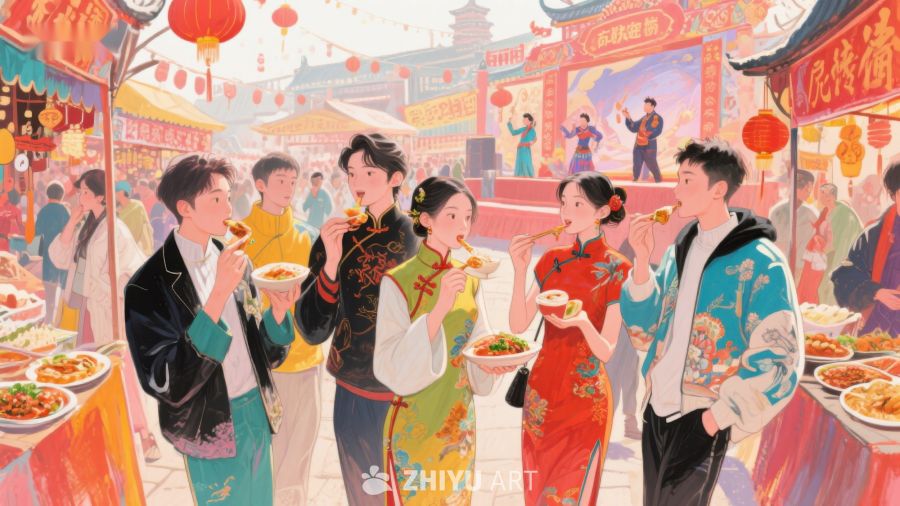街头美食节，众人共享佳肴 83