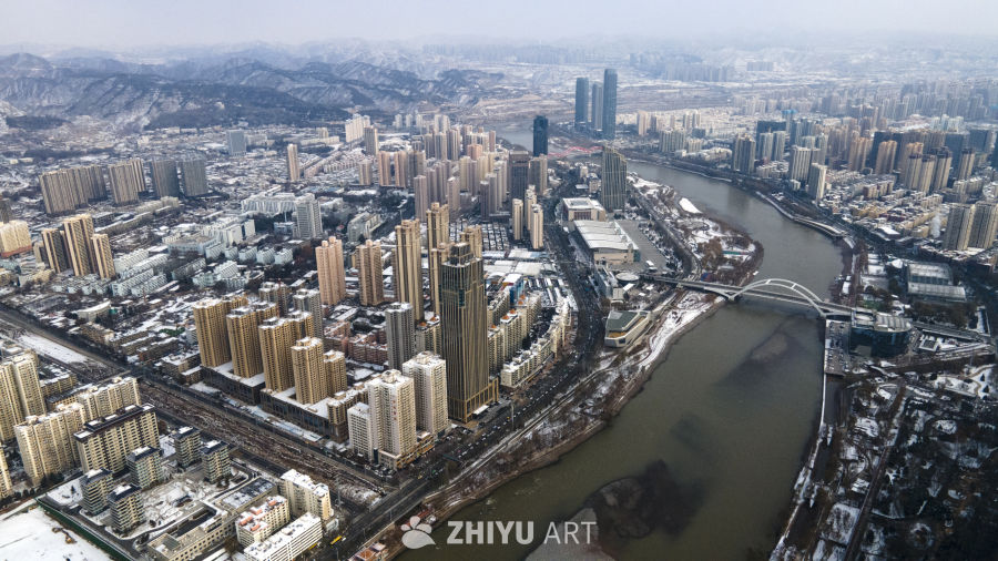 雪后兰州城市航拍 5