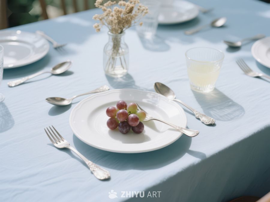 优雅餐桌布置，葡萄点缀其间 688