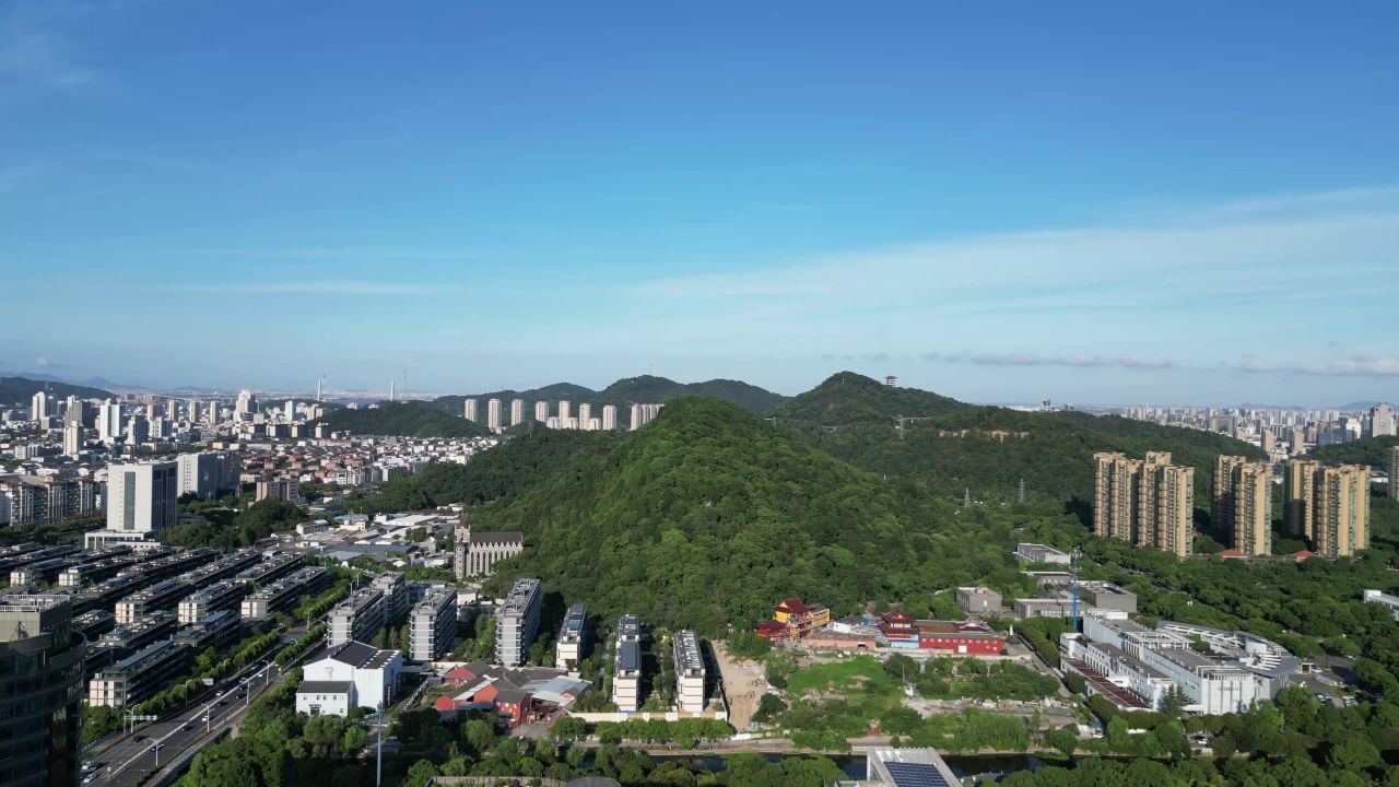 航拍台州白云飞瀑公园