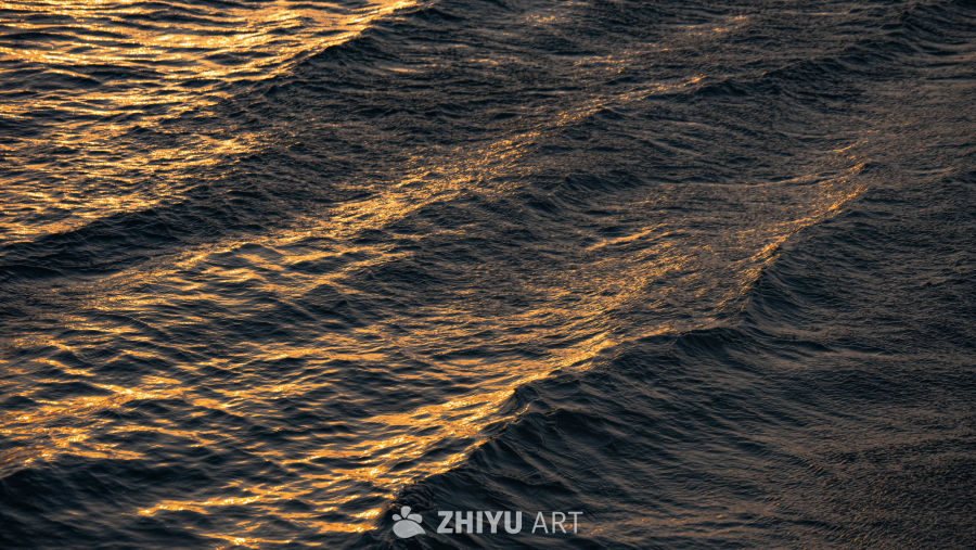 金色海面的日落