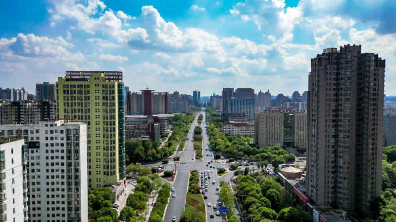 江西南昌城市风光航拍摄影图