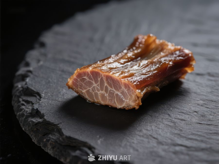 烟熏肉片置于石板之上 1739