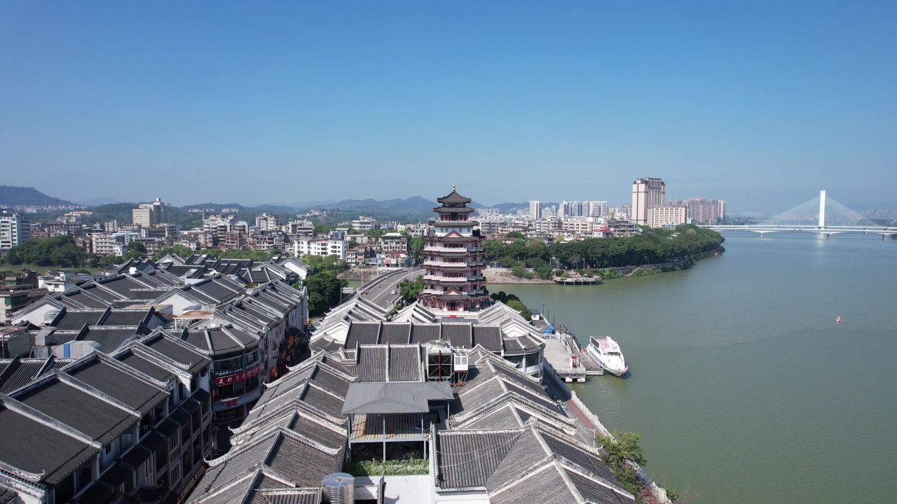 广东惠州合江楼航拍
