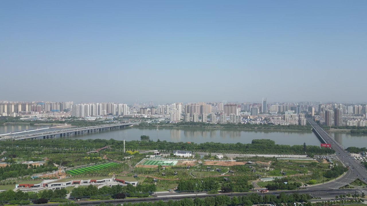 河南洛阳城市风光旅游景区航拍 