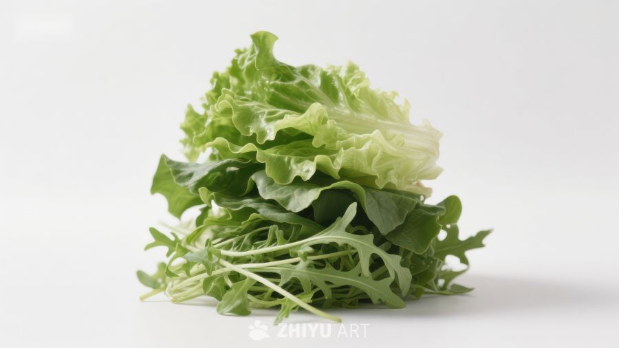 新鲜绿叶蔬菜堆叠