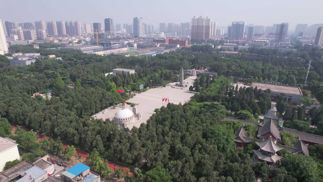 航拍河北邯郸晋冀鲁豫革命纪念园 